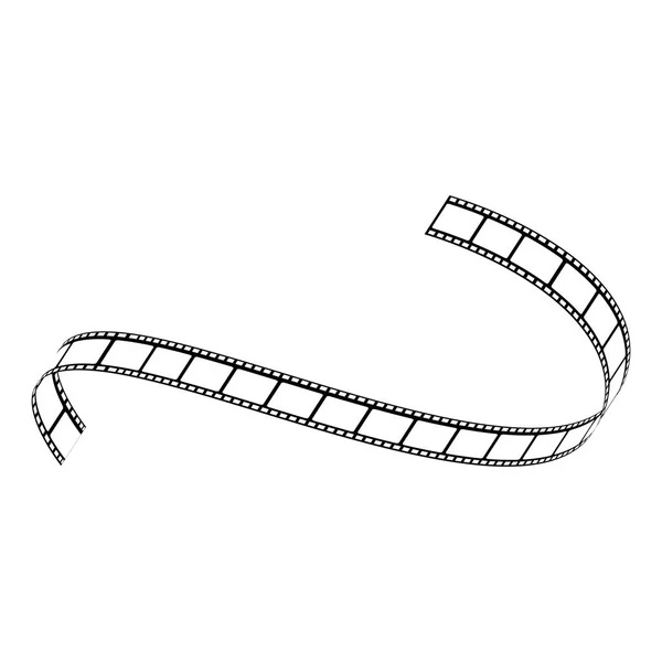 Vector curvado película tira película cinta negro blanco — Vector de stock