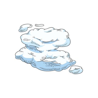 Vector asbtract sketch blue sky clouds icon clipart
