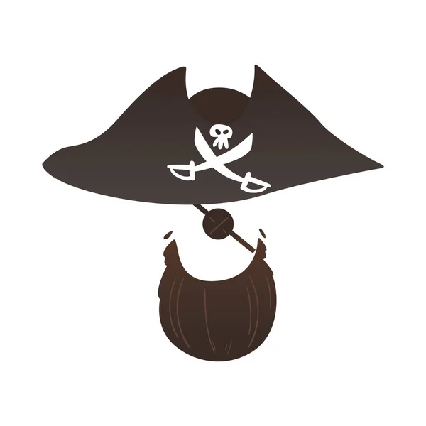 Vector pirata barba foto cabina prop traje — Vector de stock