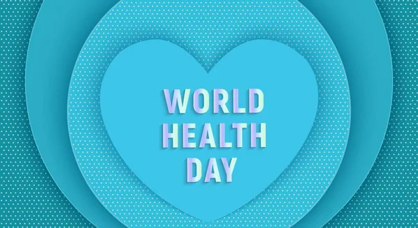 Vector mundial de la salud papercut corazón en azul — Archivo Imágenes Vectoriales