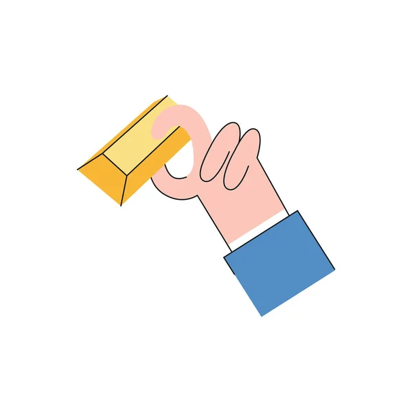 Vector zakenman hand in pak holding bar — Stockvector