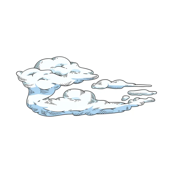 Vector asbtract esboço azul céu nuvens ícone —  Vetores de Stock
