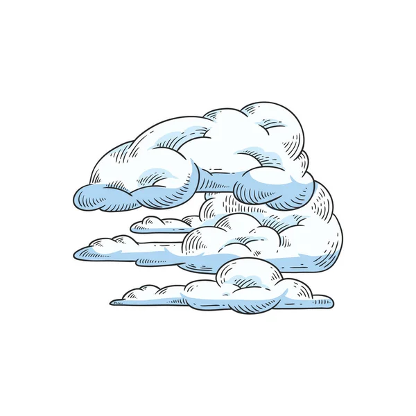 Vektor asbtract skica modrá obloha mraky ikona — Stockový vektor