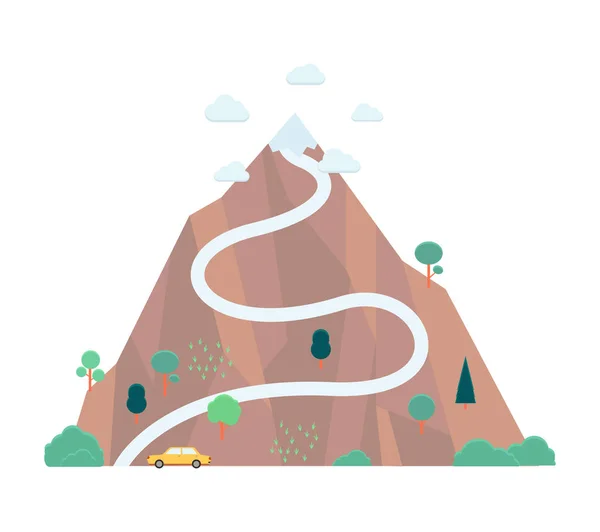 Vektor mountain top sikerének kulcsa a zászló — Stock Vector