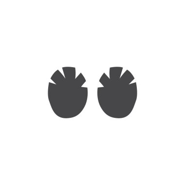 Vector rhino hippo elephant footprint black icon clipart