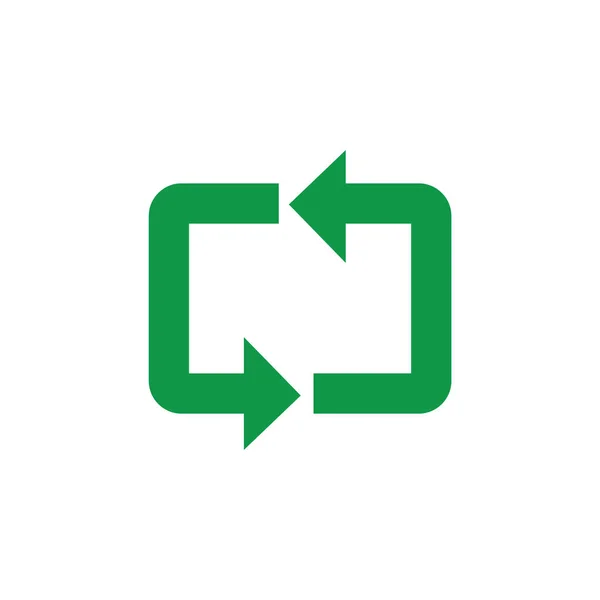 Σύμβολο ανακύκλωσης vector εικονογράφηση - σύμβολο απλό πράσινο περιβαλλοντικής προστασίας. — Διανυσματικό Αρχείο