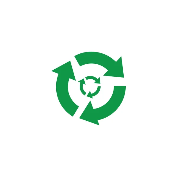 Πράσινο σύμβολο ανακύκλωσης διανυσματικά εικονογράφηση με κύκλο βέλη - μηδέν απόβλητα εικονόγραμμα. — Διανυσματικό Αρχείο