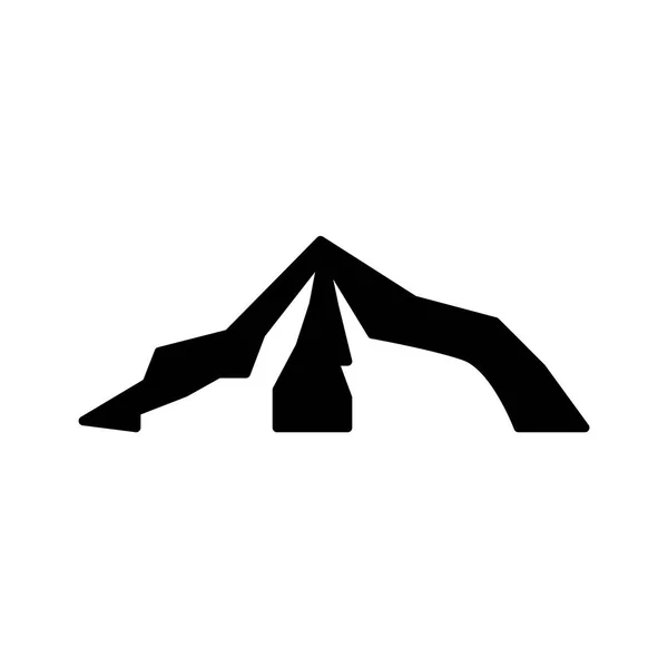 Silhouette of a mountain with one peak — Stock Vector