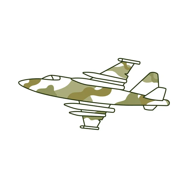 Haki uçak, savaş uçağı, beyaz arka plan üzerinde izole. — Stok Vektör