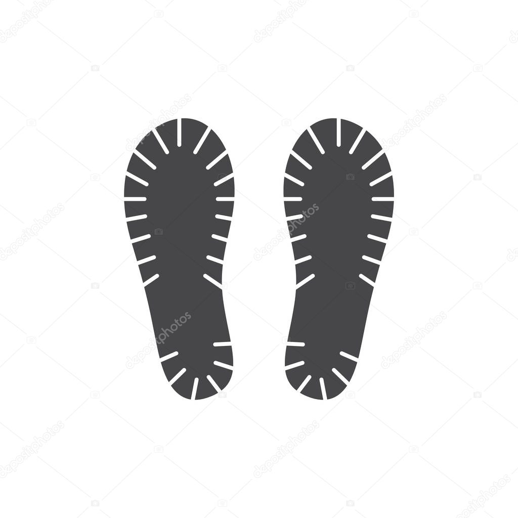 Vector abstract footwear flat footprint black icon