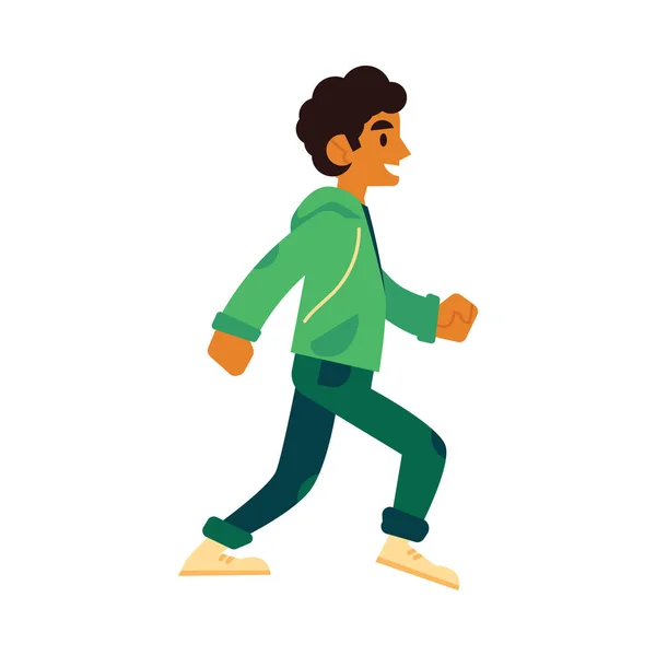 Vektor-Illustration eines jungen Mannes in Sportkleidung beim Laufen. — Stockvektor