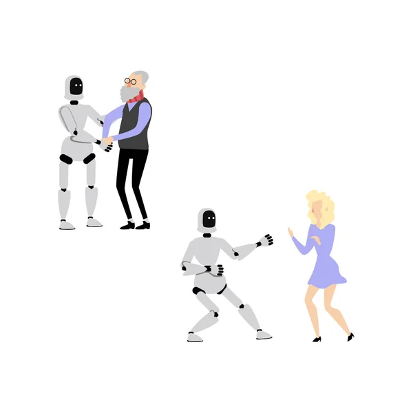 Ensemble assistant robot plat vectoriel — Image vectorielle