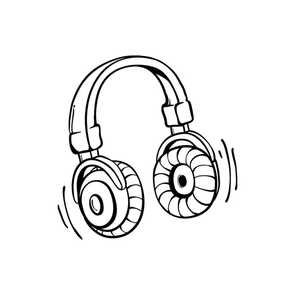 Silueta De Auriculares De Música Escuchar Ilustración Vectorial