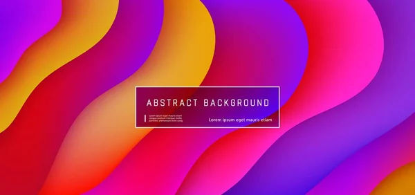 Gradiente brillante multicolor fondo en capas abstractas con formas de onda fluida geométrica . — Vector de stock