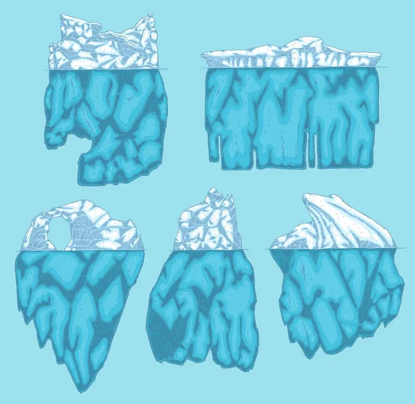 Vektor jéghegy sarki jég hegy, gleccser ikon — Stock Vector