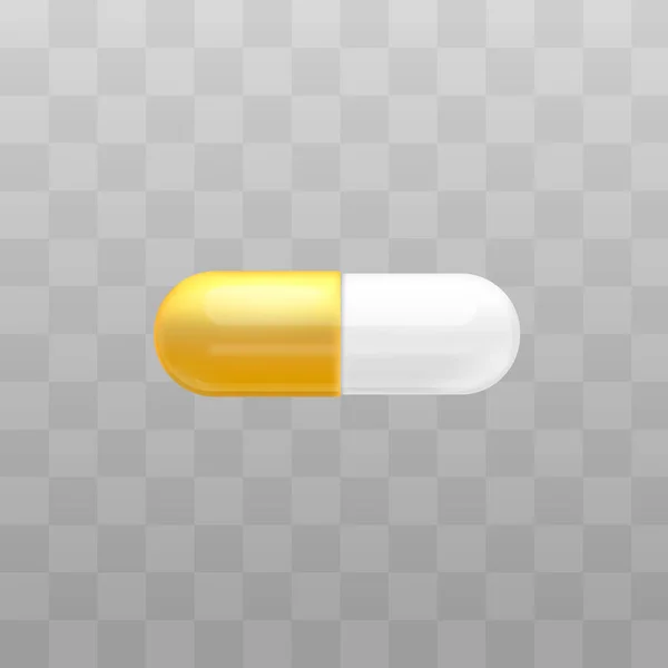 Vector capsule pill painkiller vitamin drug icon — Stock Vector