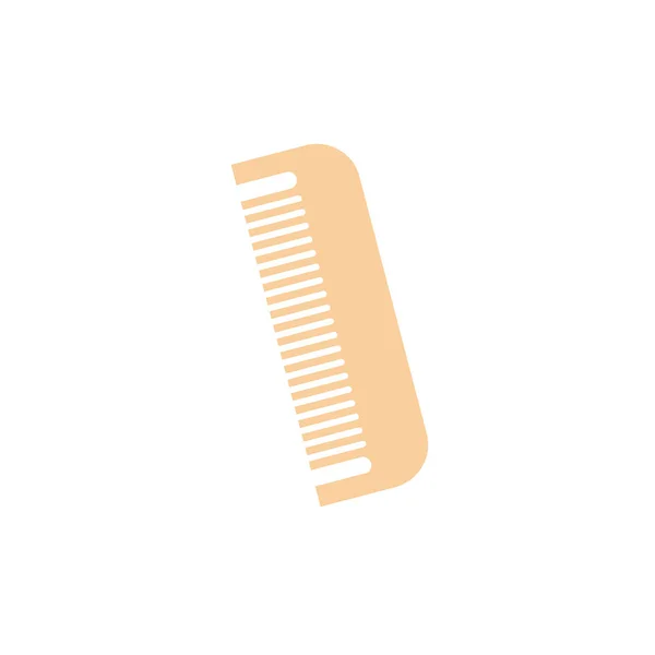 Null Abfall Öko Bambus Holzkamm Oder Haarbürste Einem Flachen Stil — Stockvektor