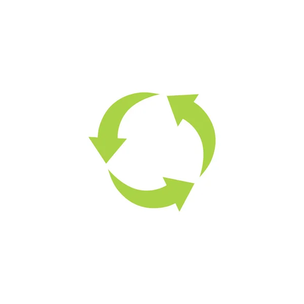 Sinal de círculo de reciclagem verde, símbolo e ícone com setas . —  Vetores de Stock
