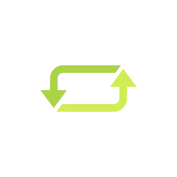 Eco green recycling rectangular icon with arrows. — Stock Vector