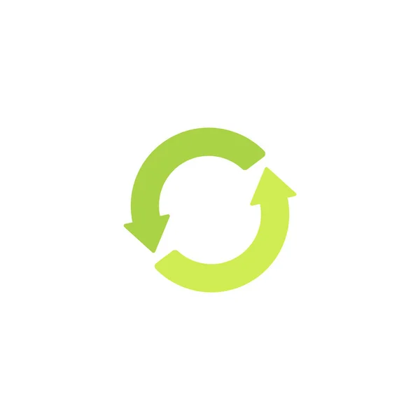 Reciclagem de sinal verde. Eco logotipo ou ícone com setas verdes em um círculo . —  Vetores de Stock