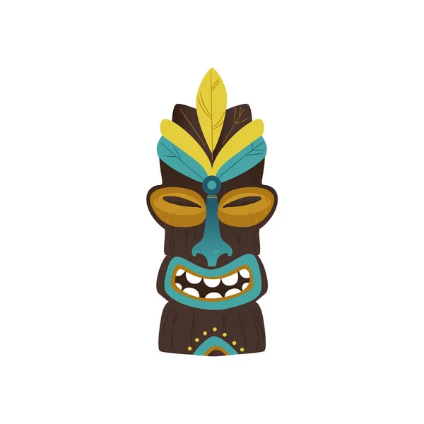Icona totem etnico hawaiano idolo vettoriale maya — Vettoriale Stock