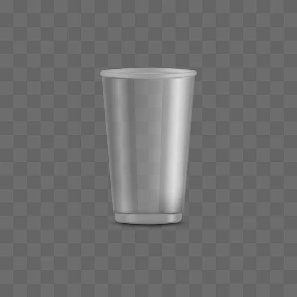 Порожня прозора одноразова реалістична 3d пластикова чашка . — стоковий вектор