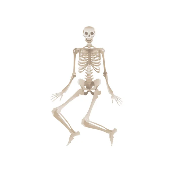 Vektor flache lustige menschliche Skelett tanzende Ikone — Stockvektor