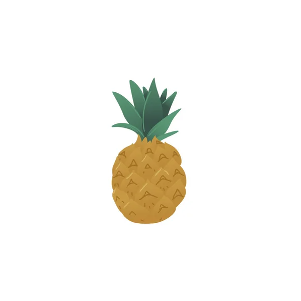 Ícone de abacaxi ou ananas fresco e suculento, fruta tropical saudável de verão orgânica . — Vetor de Stock