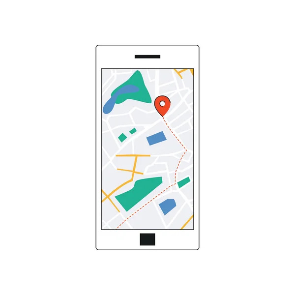 GPS Térkép interfész smarthone képernyőn — Stock Vector