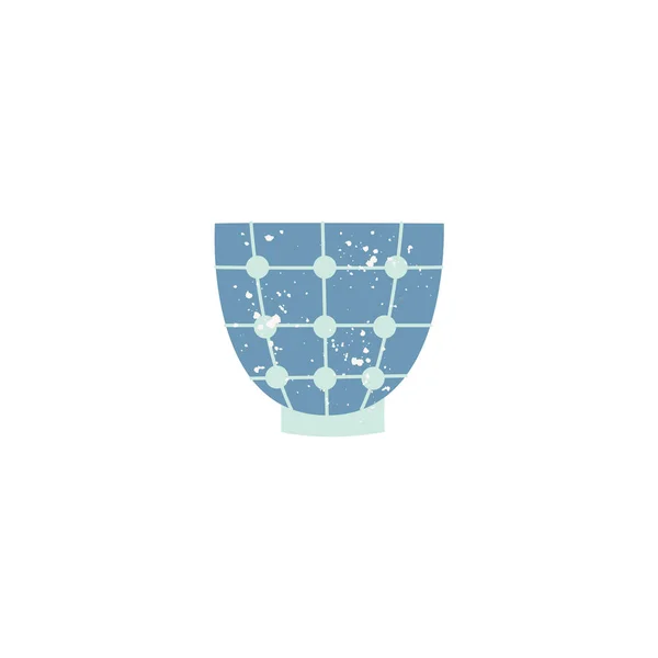 Vektor flache Keramik Geschirr Tasse dekoriert Symbol — Stockvektor