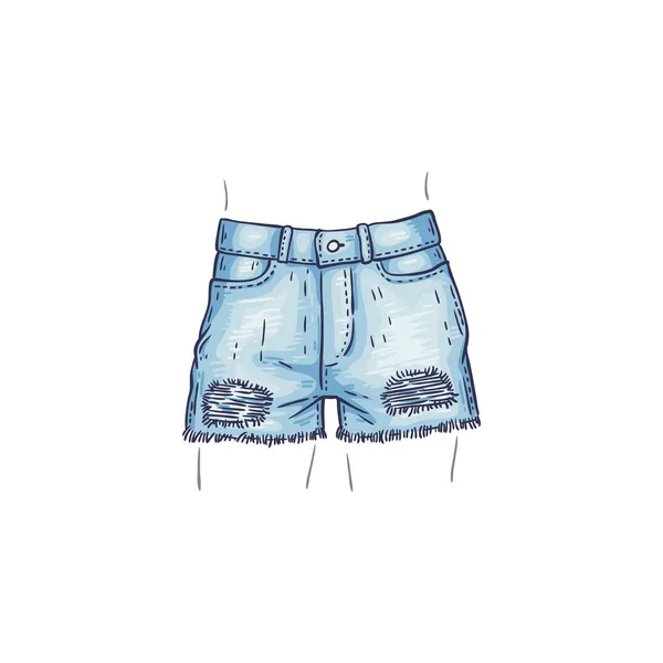 Vecteur décontracté style jeans ajustement, pantalon en denim féminin — Image vectorielle
