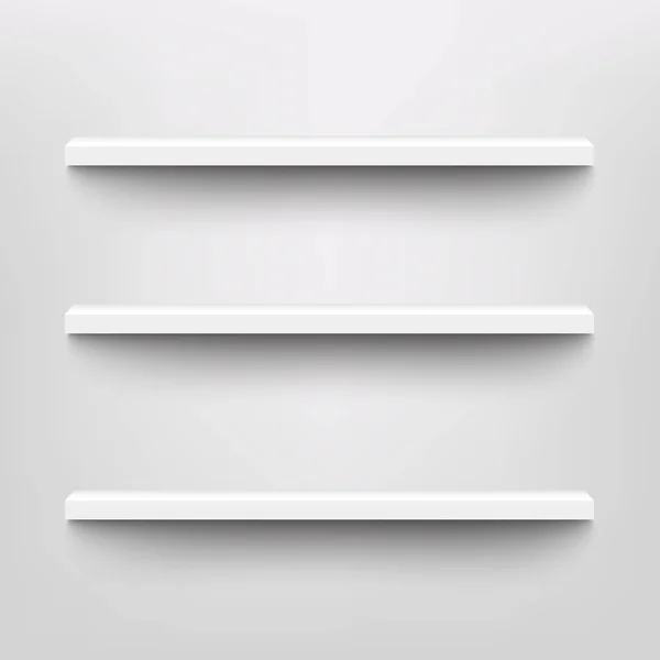 Векторні білі полиці для макета дисплея продукту — стоковий вектор