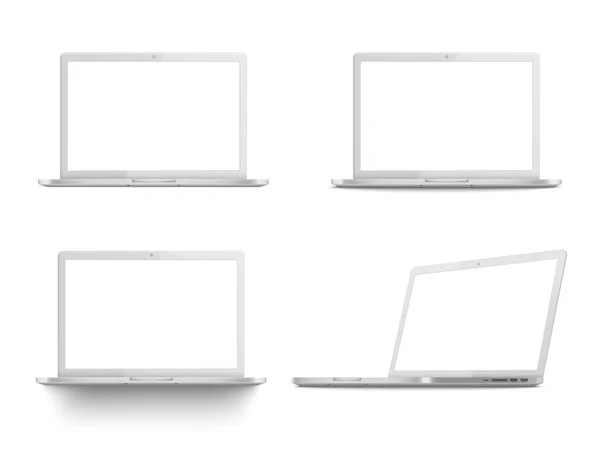 Állítsa be a fehér laptop próbamodellek — Stock Vector