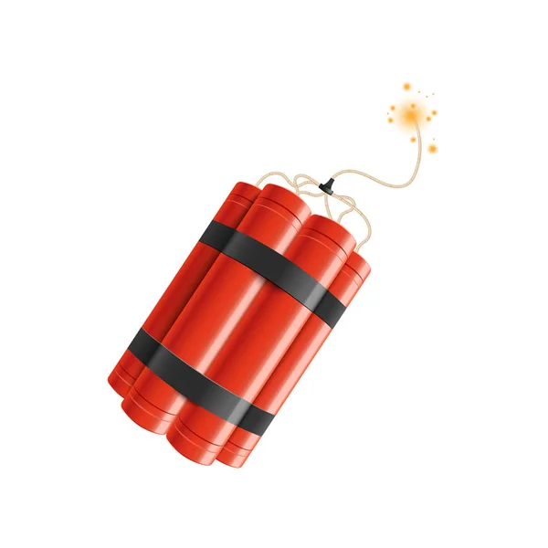 Manojo de dinamita bomba palos vector ilustración aislado sobre un fondo blanco . — Vector de stock