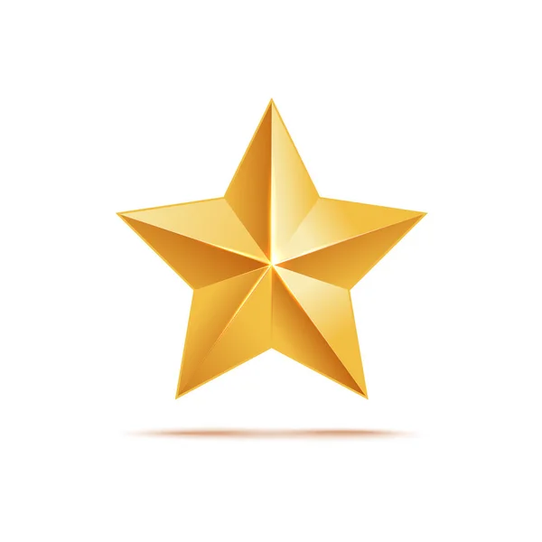 Golden star icon, award metallic symbol and sign. — Stock Vector
