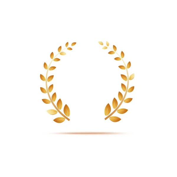 Golden laurel venox leaves, award and insignia of the winner. - Stok Vektor