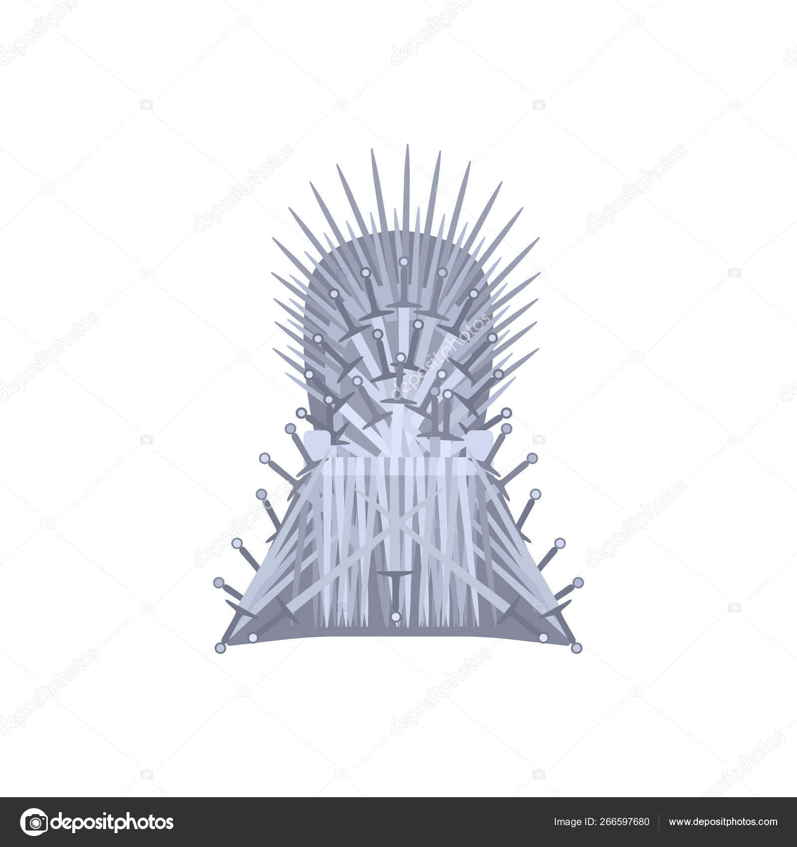 Hand drawn iron throne westeros made isolated Vector Image