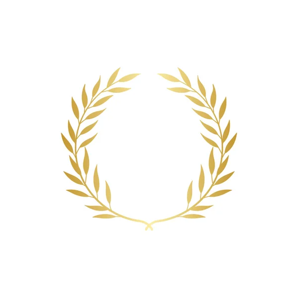 Corona griega dorada de laurel o ramas de olivo vector aislado en el fondo . — Vector de stock
