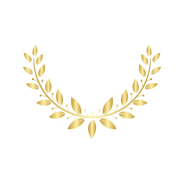 Laurel dourado ou grinalda grega azeitona para prêmios e vetor de certificação isolado . — Vetor de Stock