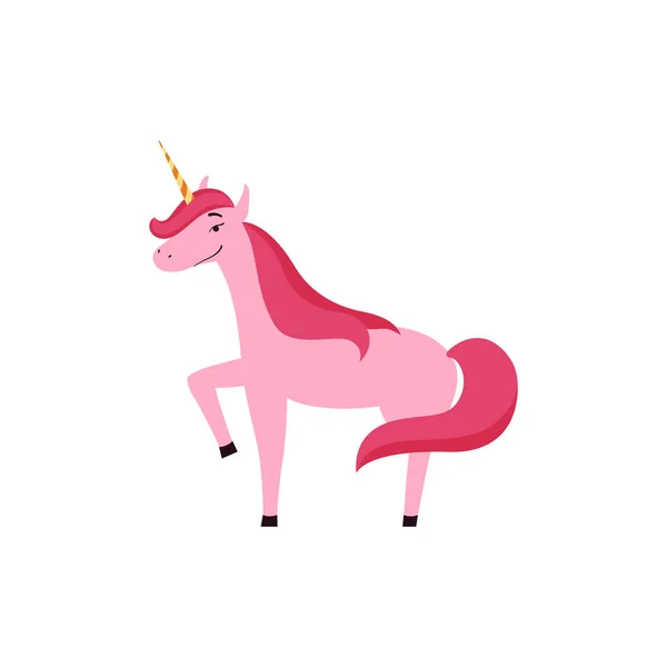 Ilustrasi karakter fantasi unicorn imut diisolasi pada latar belakang putih . - Stok Vektor