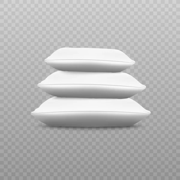 Pillow stack branco de vista lateral —  Vetores de Stock