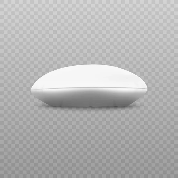 Weißes rundes Kissen - Seitenansicht liegend auf flacher Oberfläche — Stockvektor