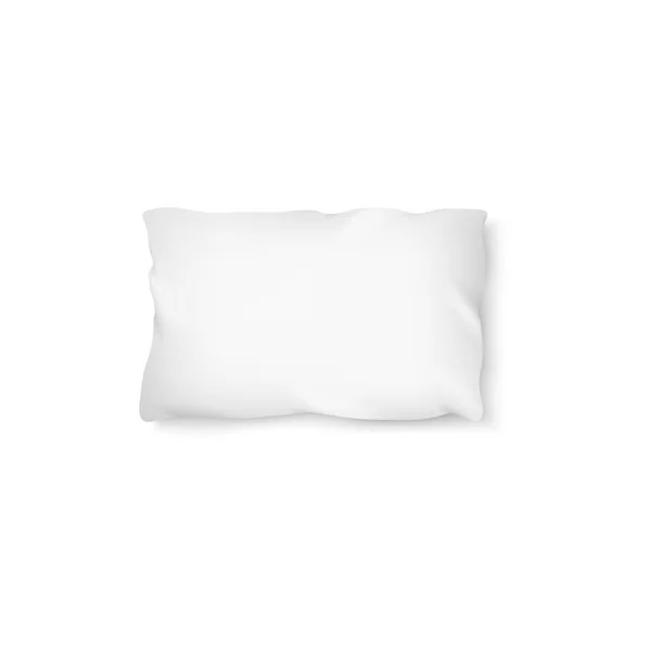 Blank clean pillow or cushion from white fabric 3d vector mockup isolated. — Stock Vector