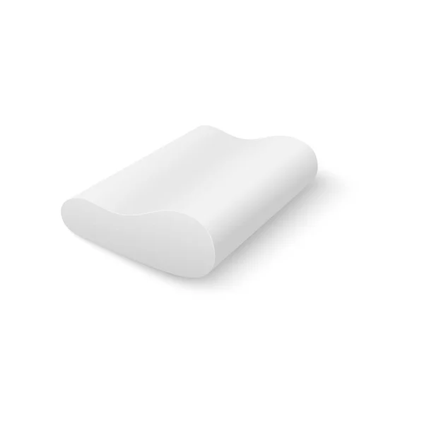 빈 정형 외과 베개 또는 깨끗한 쿠션 3D 현실적인 벡터에 고립 된 흰색. — 스톡 벡터