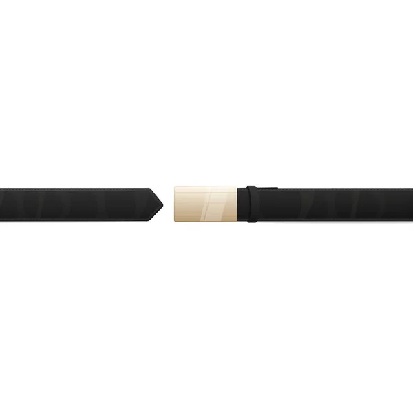 Ceinture à boucle ouverte noire ou vecteur de ceinture isolé sur fond blanc . — Image vectorielle