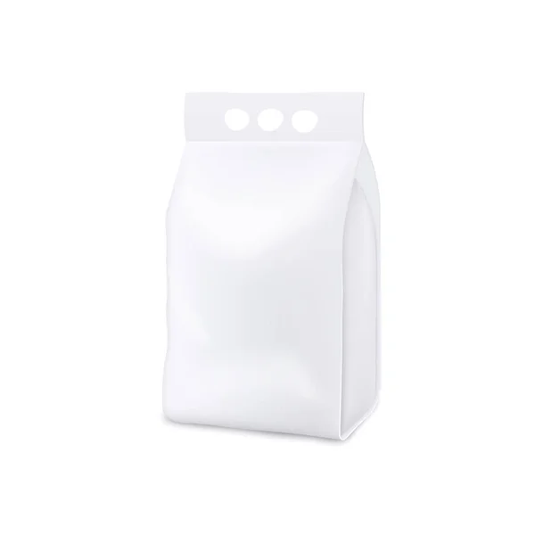 Detergente de lavandería stand up paquete bolsa maqueta realista aislado sobre fondo blanco . — Vector de stock