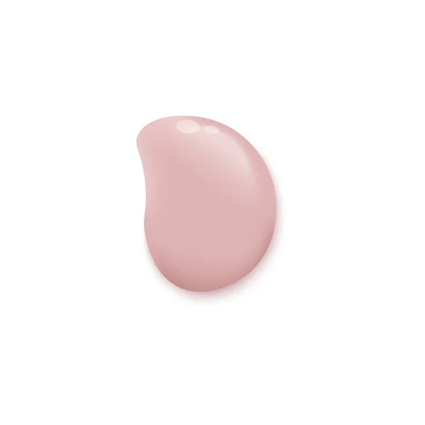 Beige rosa cremefarbener Klecks flüssiger Foundation oder Gesichtsfeuchtigkeitscreme isoliert auf weißem Hintergrund — Stockvektor