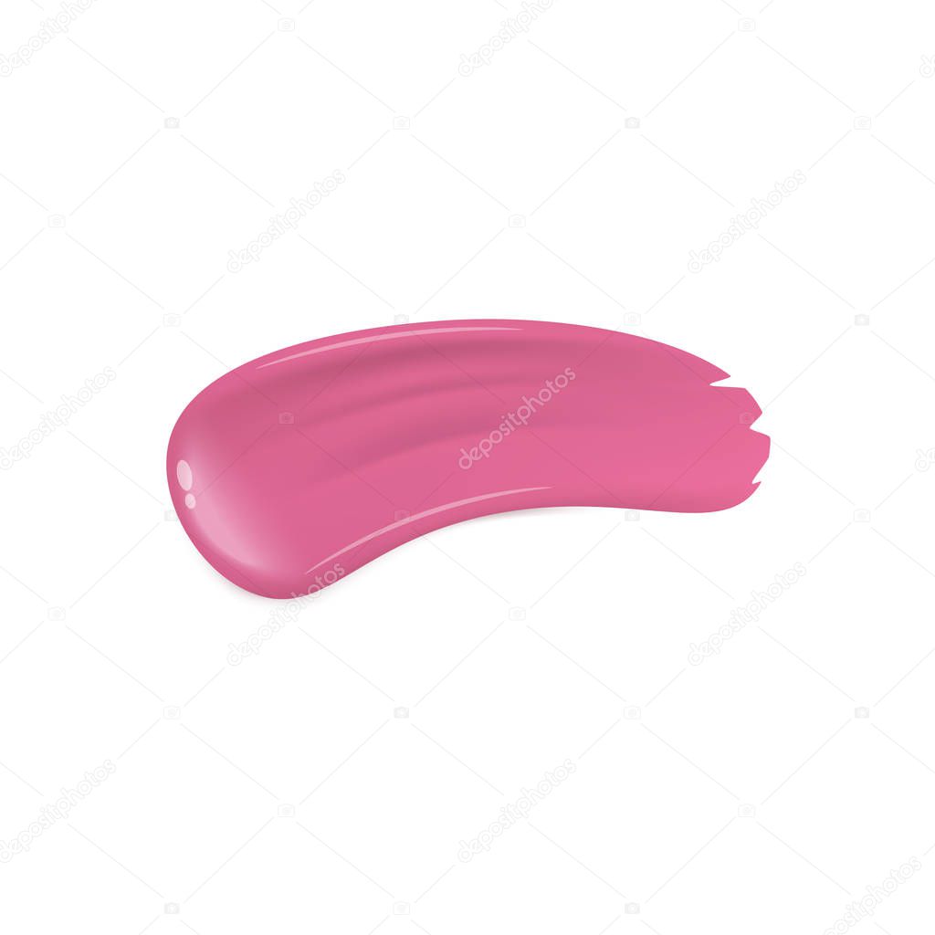 Listick or nail polish swatchs smear or blob vector illustration isolated on white.