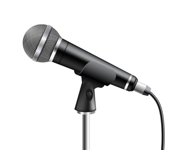 Microphone the element of audio equipment for stage vector isolated on background.