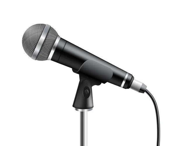 Microphone the element of audio equipment for stage vector isolated on background. — Stock Vector